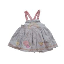 سارافون دخترانه برند جونیورز (Juniors) انگلیس - طرح گلدوزی رنگین‌کمان و گل